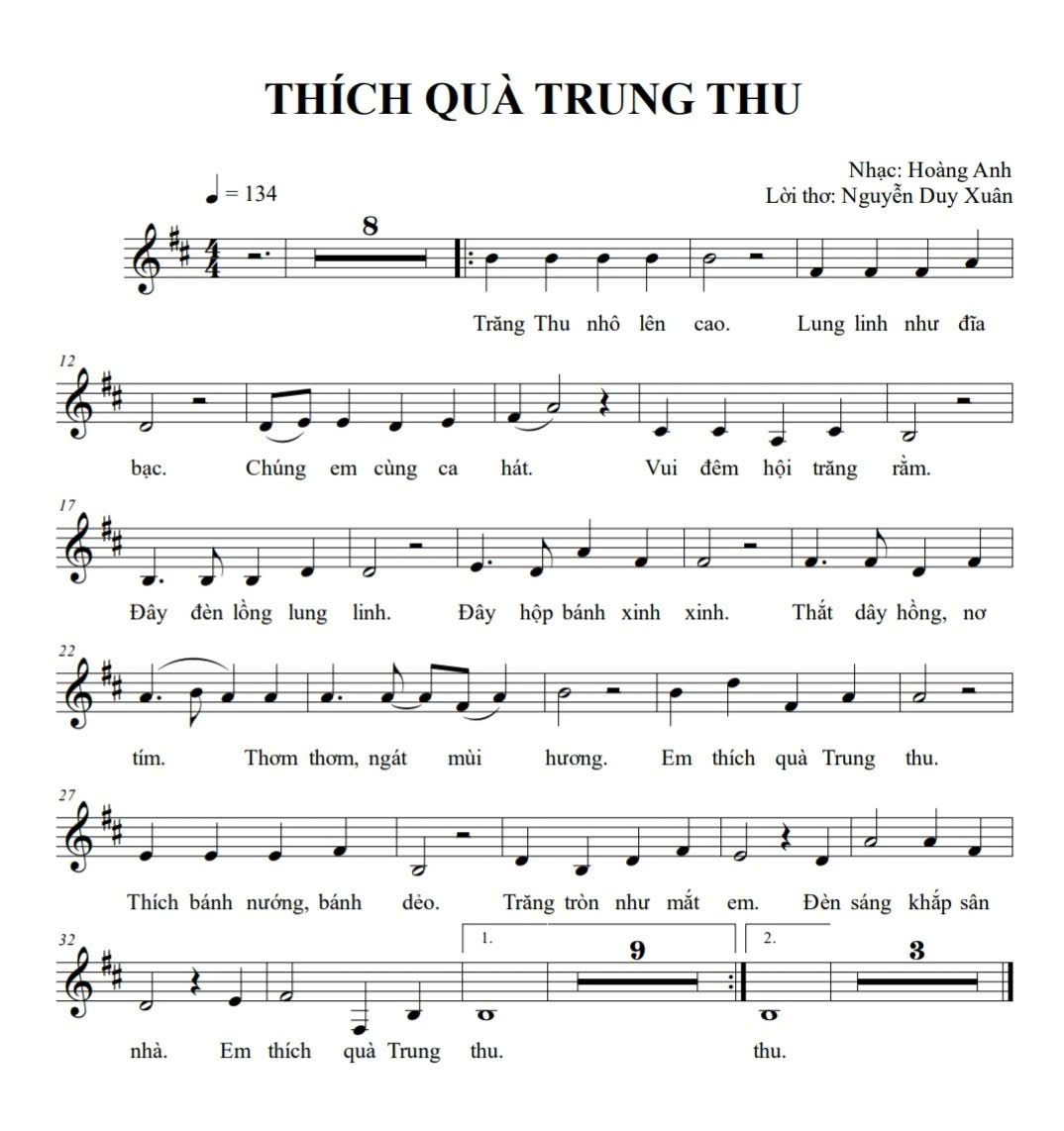 Bài hát Thích quà Trung Thu